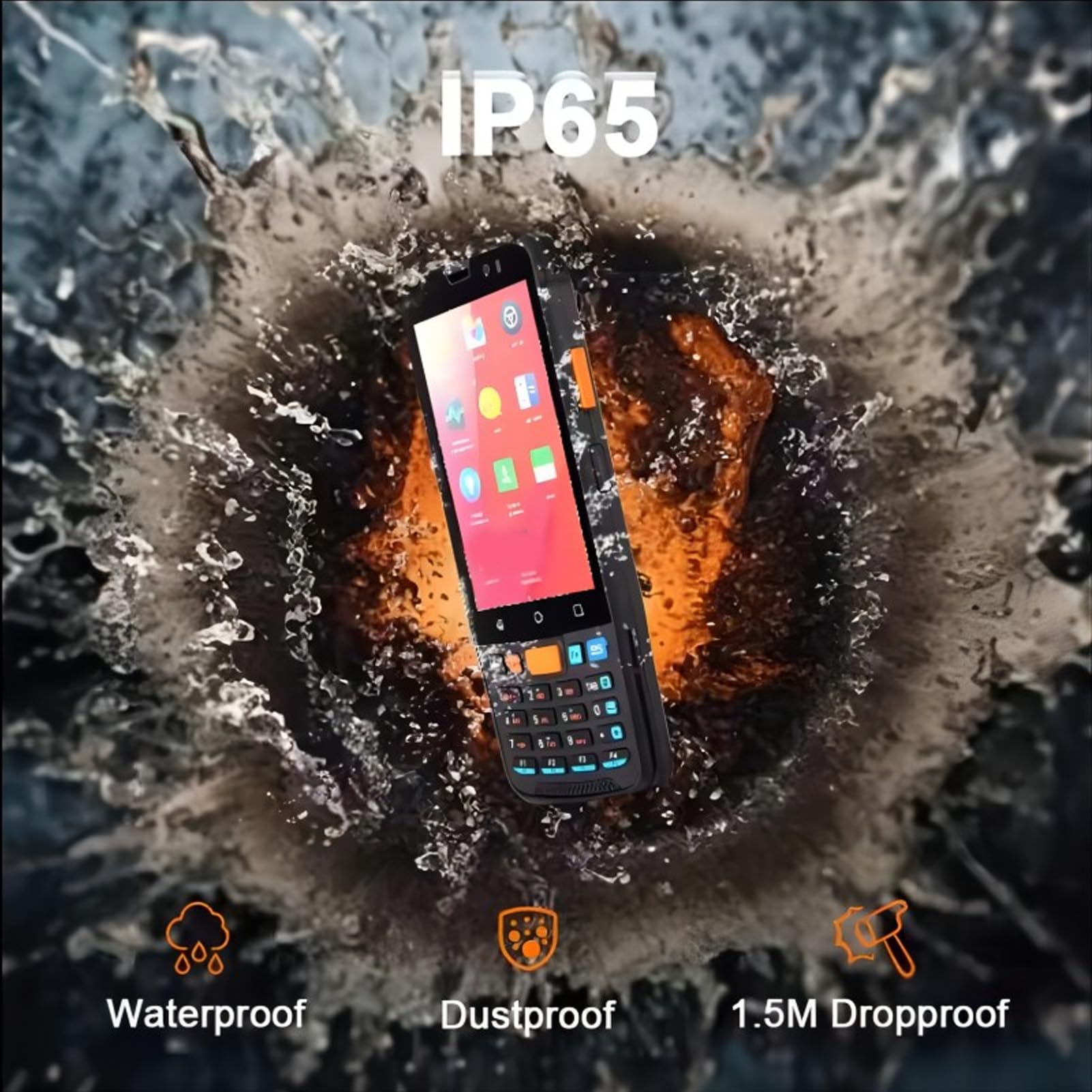 Ręczny Skaner Kodów Kreskowych PDA z 4-calowym Ekranem Dotykowym IPS, baterią 5000 MAh, Dwuzakresowym WiFi, 4 GB RAM, 64 GB ROM, Aparatem 13 MP, NFC, Bluetooth 5.0, Android 11