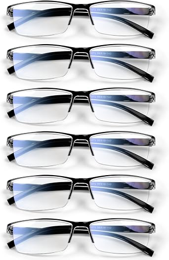 Gaoye 6 Pack +1.75 Executive Style Reading Glasses Men - Durable Readers with Blue Light Filtering- Comfortable Fit with TR90 Frames
