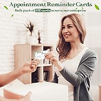 Vista 3 de Geyee 400 tarjetas de citas de papel kraft para recordatorios de citas a granel para clientes comerciales, dentistas, terapeutas, médicos