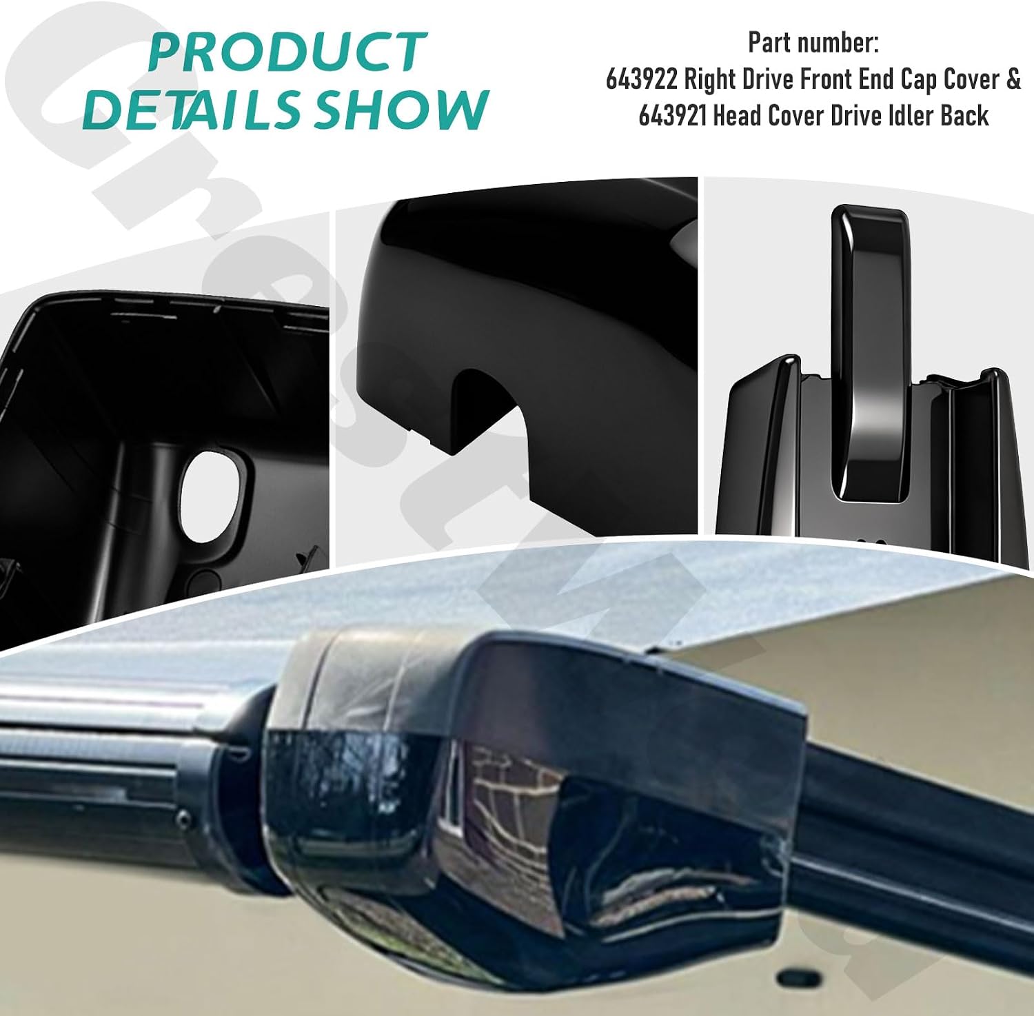 643922 Right Drive Front End Cap Cover & 643921 Head Cover Drive Idler Back Compatible with Lip-pert So-lera RV Camper Trailer Awning and Also for Regal Manual Awnings
