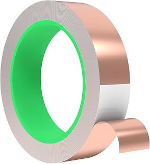 Conductive Copper Tape,Foil Adhesive Tape,High Shielding Double Sided Conductive Copper Tape for EMI Shielding,Electrical Repair,RFI Signal Blocking,Solder Paper Circuit (1 Inch x 50 Feet)