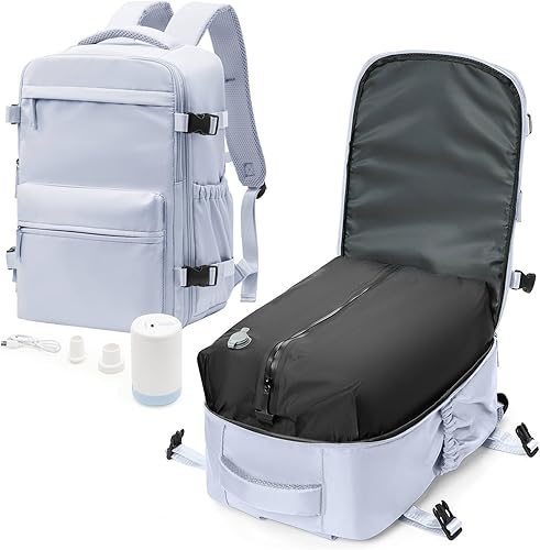 Vista 112 de VECAVE Mochila de viaje para laptop, mochila aprobada para vuelos,Mochila deportiva para universidad casual, E-peacockblue, Mochila para laptop