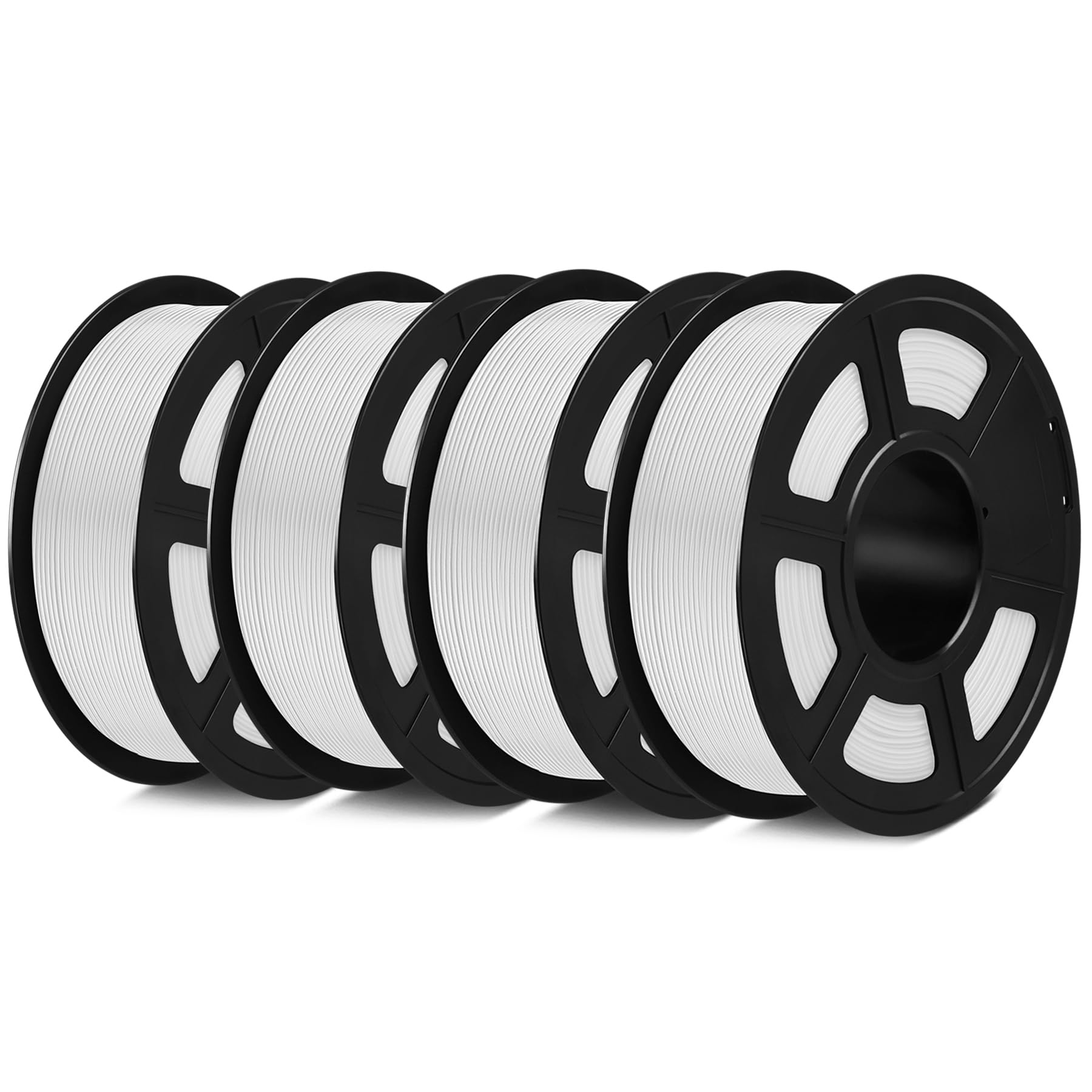 SUNLU 4KG 3D Printer Filament PLA Plus 1.75mm, SUNLU Neatly Wound PLA Filament 1.75mm PRO, PLA+ Filament for Most FDM 3D Printer, 1 kg Spool, 4 Packs, White+White+White+White