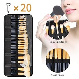 OCHEAL Makeup Brush Holder,Makeup Brush Organizer,Travel Makeup Brushes Bag Cosmetic Bags Pouch for Women Brushes Case Makeup Artist -Black Rhombus