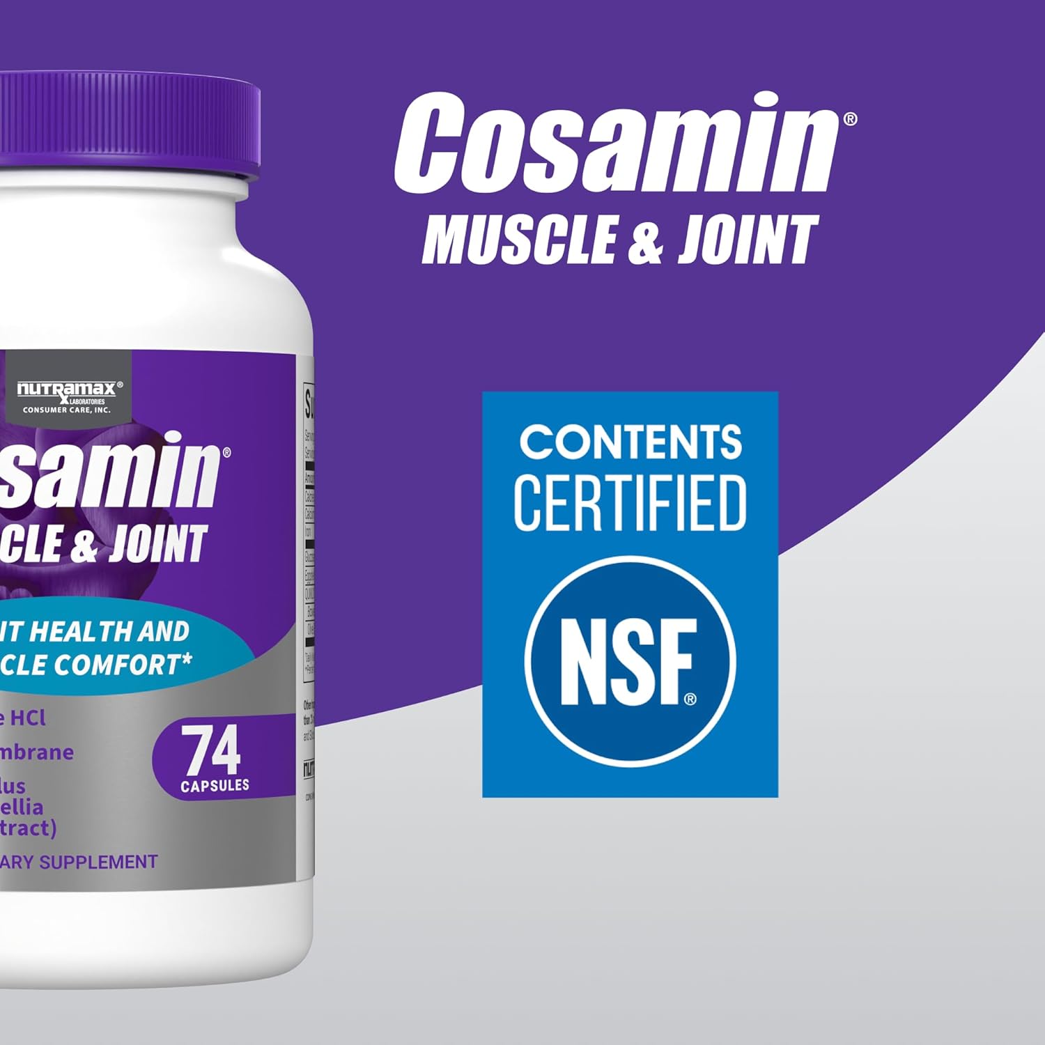 Cosamin Nutramax Muscle & Joint, Works to Decrease Cartilage Breakdown, Joint Health Supplement, Adult Men and Women Joint Health, 74 Capsules - Image 5