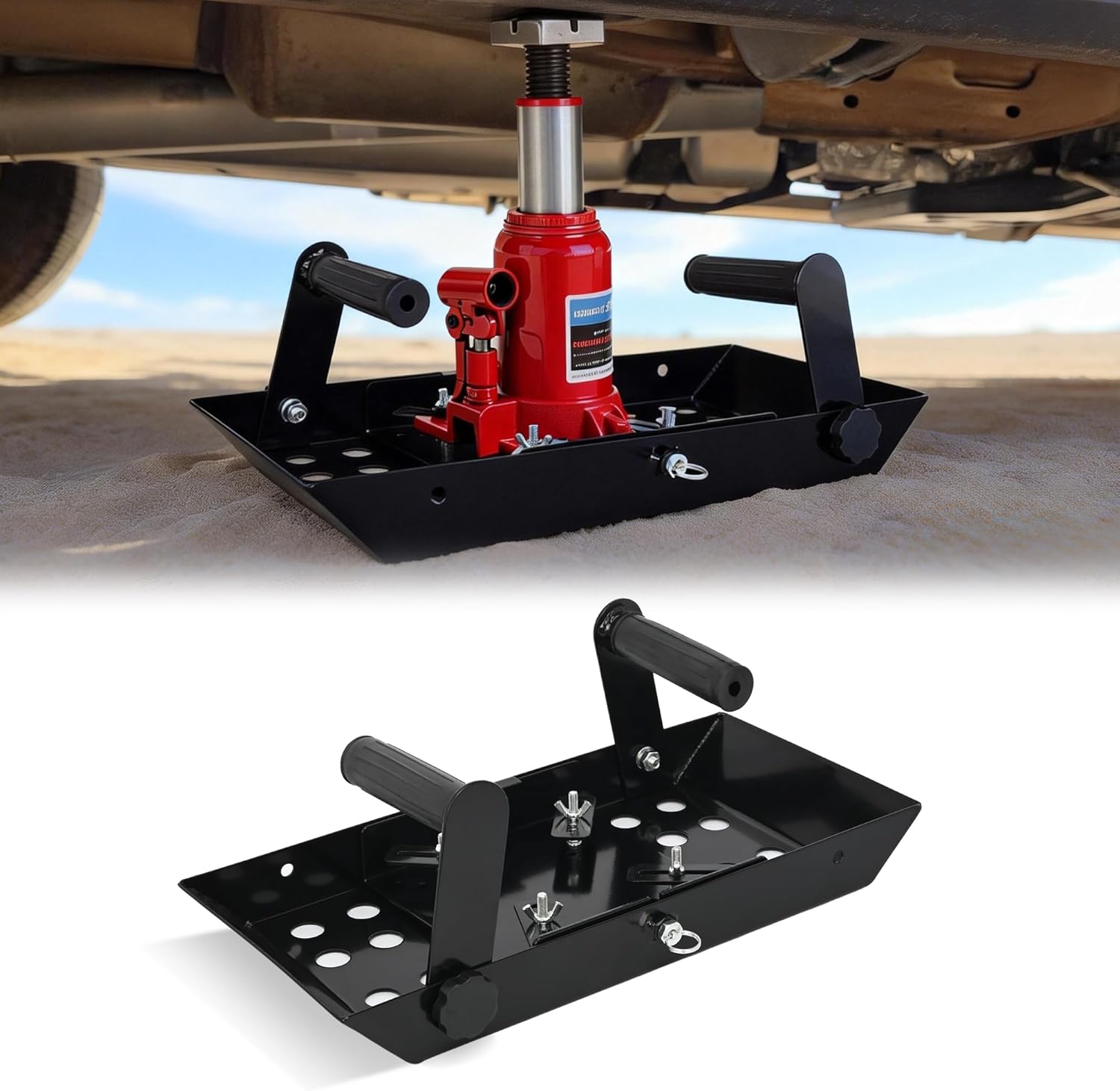 tonchean Bottle Jack Base Plate, Adjustable Size Stabilizing Landing Pad, Universal Bottle Jack Stabilizer, Enlarged Base Bottle Jacks Stabilizer for improving Stability of Bottle Jack, Max 20 Tons