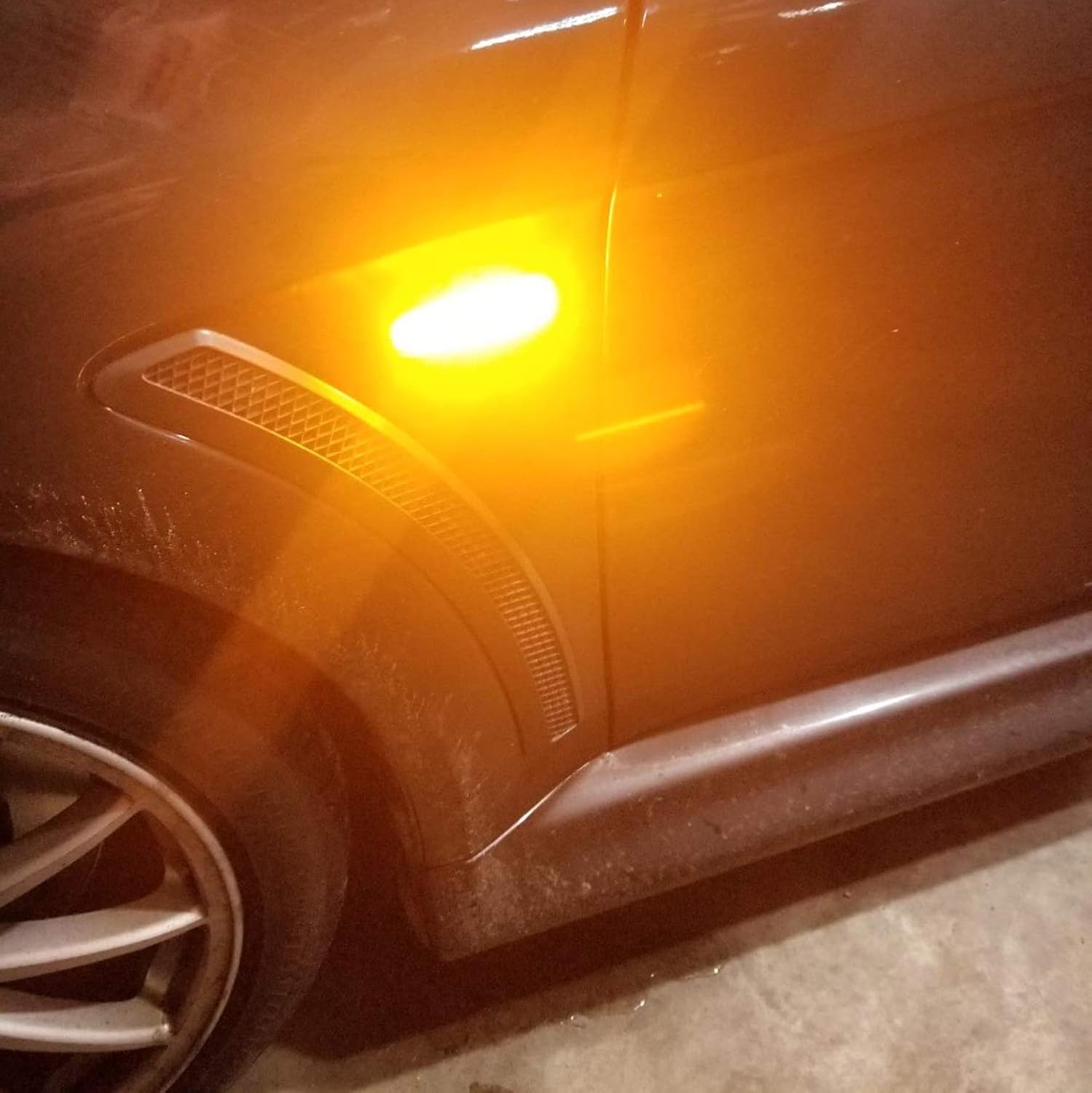 iJDMTOY Smoked Sequential Blink Amber LED Side Marker Light Assembly Compatible With Mitsubishi Lancer Evo X Mirage Outlander Sport, Powered by 36-SMD LED, Replace OEM Sidemarkers