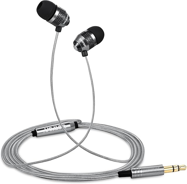 Betron B25 Earphones, Noise Isolating In-Ear Wired Headphones with Strong Bass, Tangle-Free Cord, Lightweight, Carry Case and Soft Earbud Tips