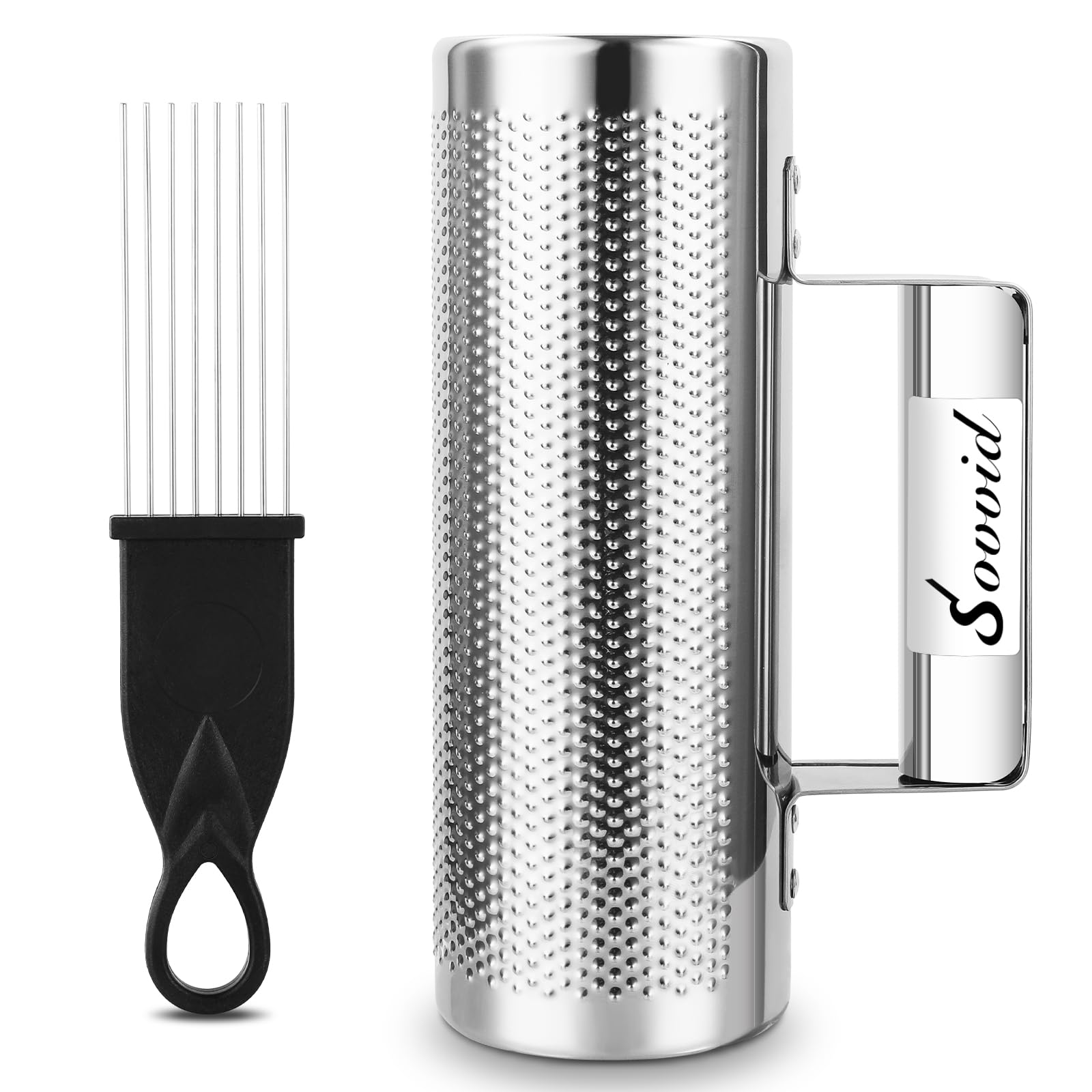 Guiro 8" x 3" Stainless Steel Guiro Shaker with Scraper Latin Percussion Musical Instruments Professional Band Accompaniment Guiro Instrument for Live Performance