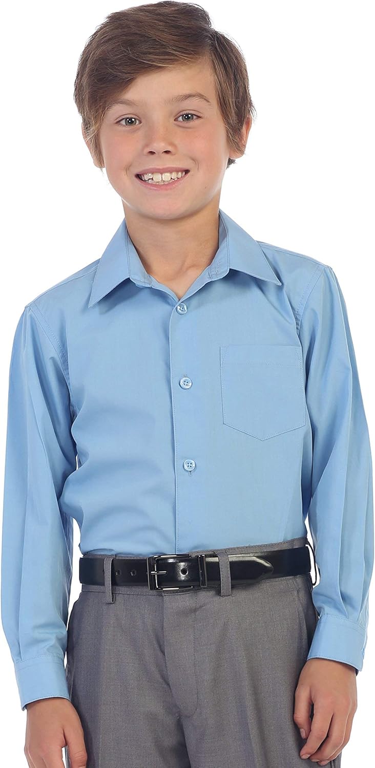 Gioberti Boys Long Sleeve Solid Dress Shirt: Clothing, Shoes & Jewelry