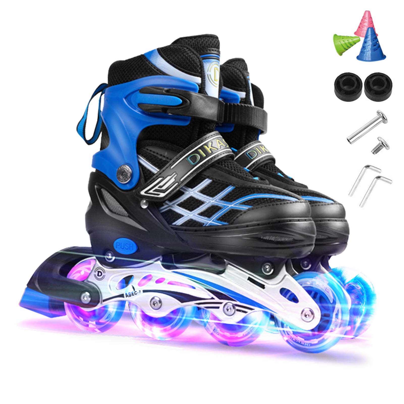 Inline Skates 4-in-1 - IJsschaatsen voor kinderen - Rolschaatsen voor kinderen en volwassenen - ACEB7 kogellagers - Verstelbare kinderschaatsen - Code M - Zwart (maat 35-38 Inline Skates 4-in-1 - IJsschaatsen voor kinderen - Rolschaatsen voor kinderen en volwassenen - ACEB7 kogellagers - Verstelbare kinderschaatsen - Code M - Zwart (maat 35-38