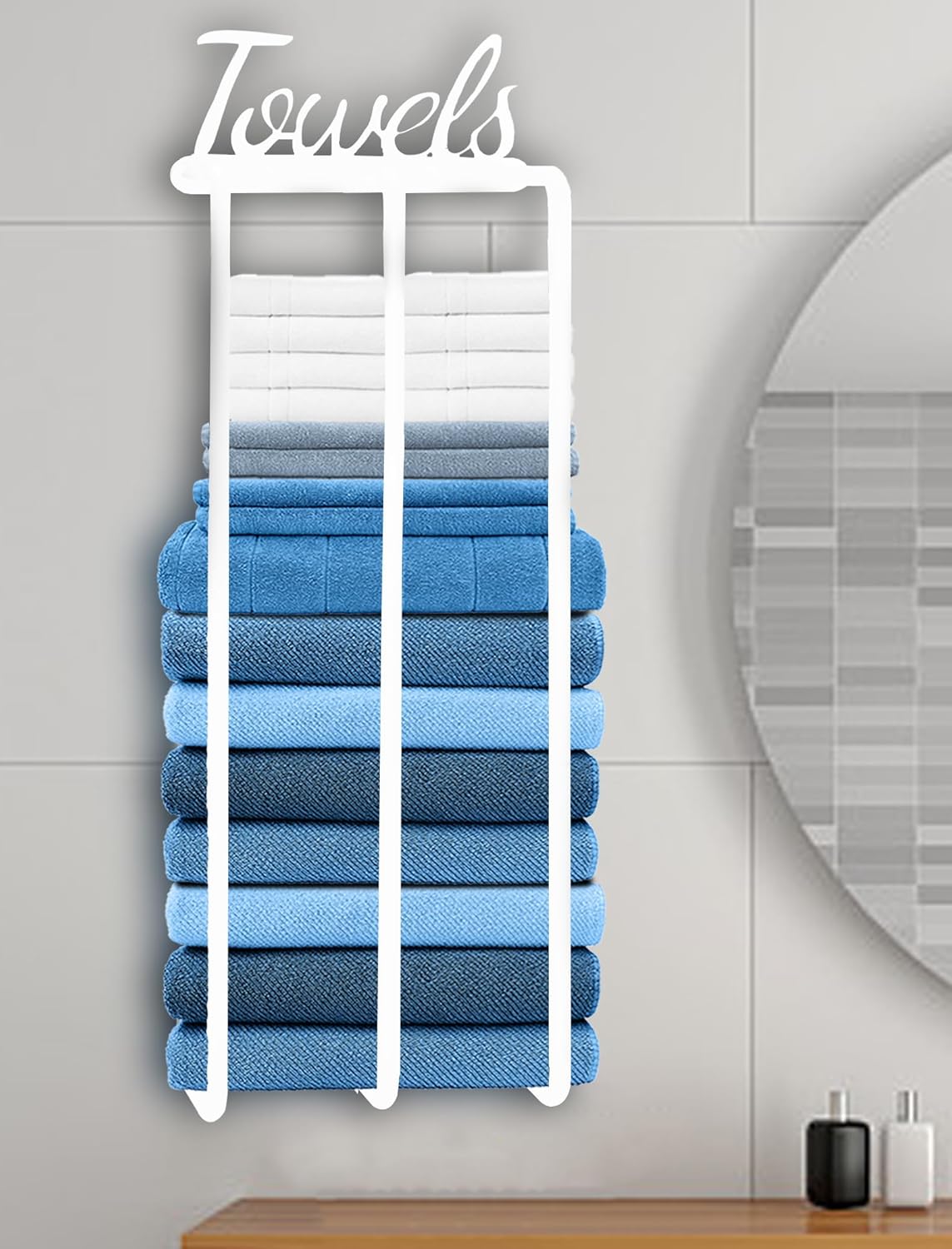 Towel Racks for Bathroom,Upgraded 3 Bar White Towel Holder