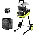 RYOBI - Bio-Crusher 220V, 3000W with Wheels - Ø max. Branch 45 mm, Rotation Inversion, Overload Protection, Collecting Tray 200 kg/h - Collection Tray 55L, Push Button - RSH3045U
