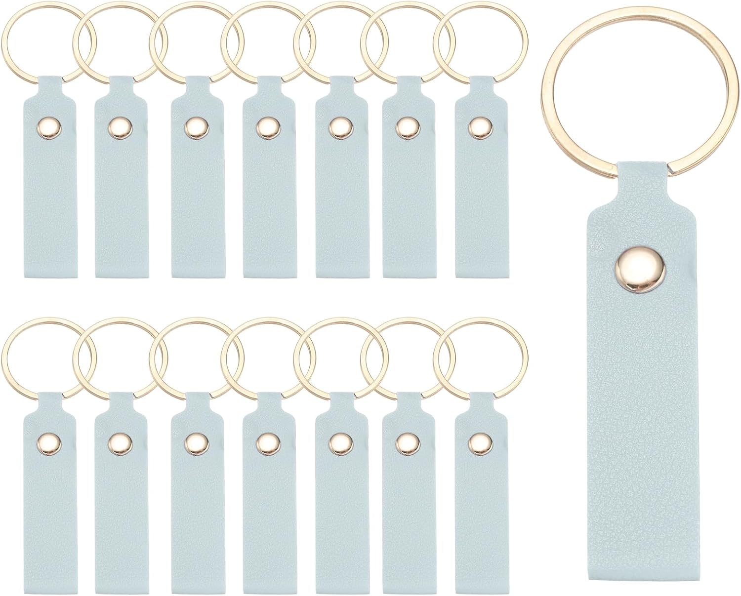 MECCANIXITY PU Leather Keychain Blanks Bulk Laser Engraving Keychain Leather Key Fob Kit with Key Rings