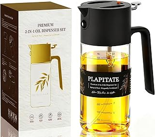 17oz/500ml Premium Olive Oil Sprayer for Cooking, 2 in 1 Glass Olive Oil...
