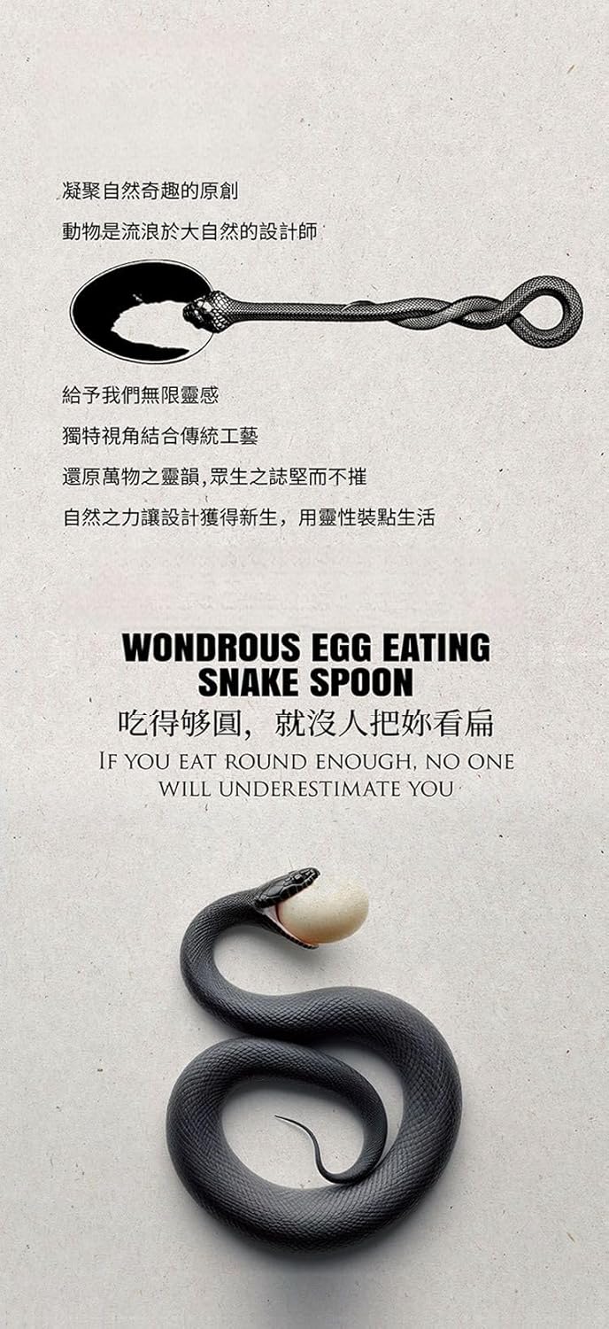 Creative Solid S925 Silver Snake Design Egg Spoon - Unique Mini Spoon for Soup, Dessert, and Home Use