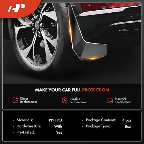 Miniatura 3 de A-Premium Juego de 4 solapas de barro para salpicaduras, guardabarros con accesorios compatibles con Ford Mustang Mach-E Mach E 2021-2022,