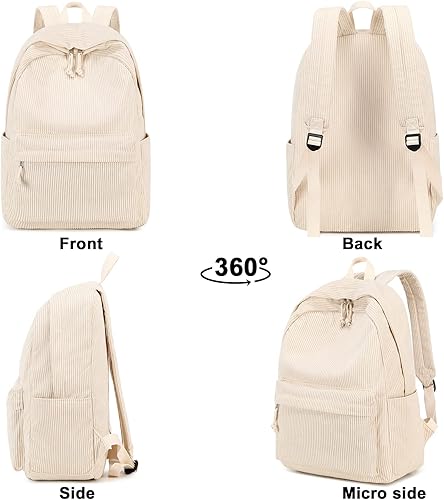 Miniatura 6 de Mochila escolar para adolescentes, mochila grande de pana ligera para niñas, niños, casual, escuela secundaria, universidad, bolsa de viaje para