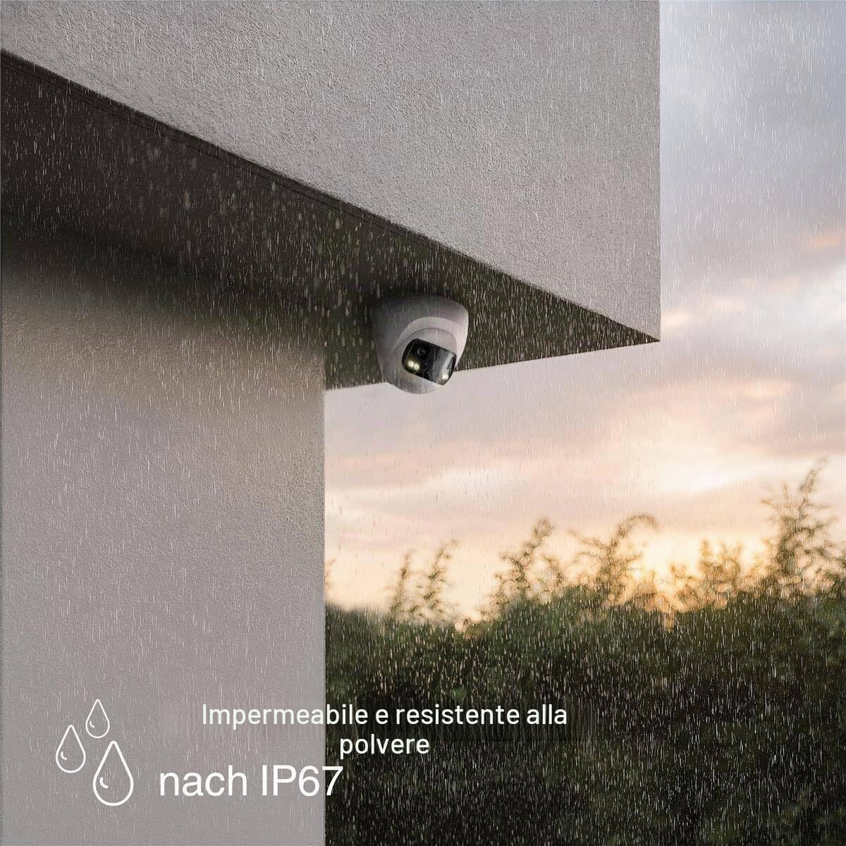 HiLook by HIKVISION - Telecamera di sorveglianza per esterni, 8 MP, Smart Hybrid Light, grandangolo 180°, cavo LAN/PoE, telecamera per esterni, rilevatore di movimento, visione notturna, slot per