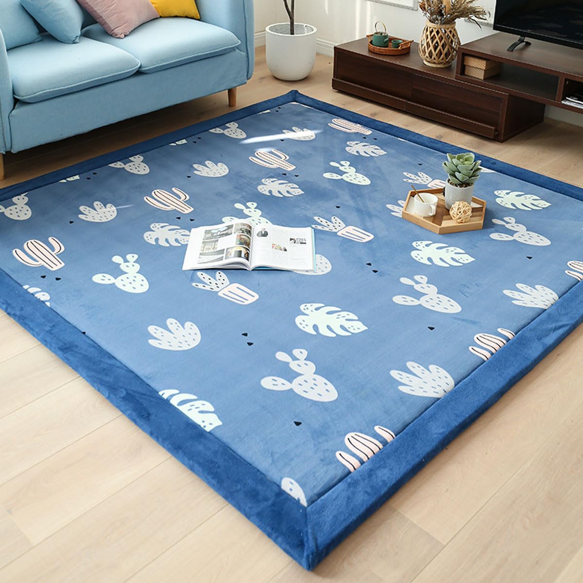 Single tree forest 2.5cm Thick Kids Carpet, Large Area Rug-Cactus-60 * 100cm