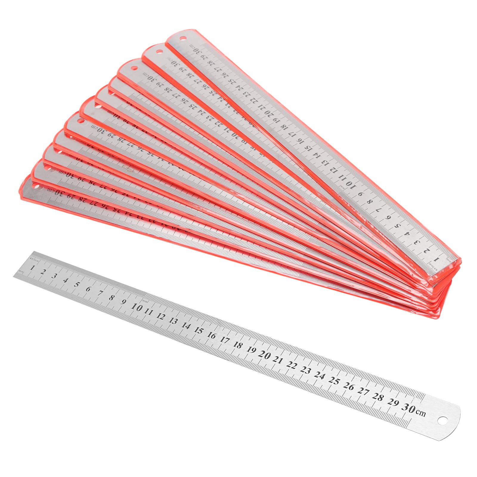 JIAYUET 12 Pack 30cm/12 Inch Stainless Steel Ruler,Metal Ruler for Measuring,Woodworking,Engineering