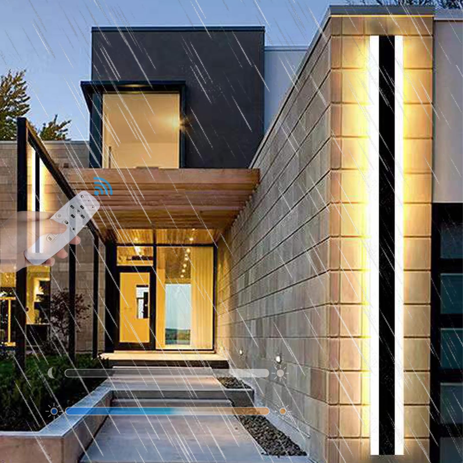 Applique murale extérieure LED étanche IP65 luminaire de façade grande taille 100 cm variable