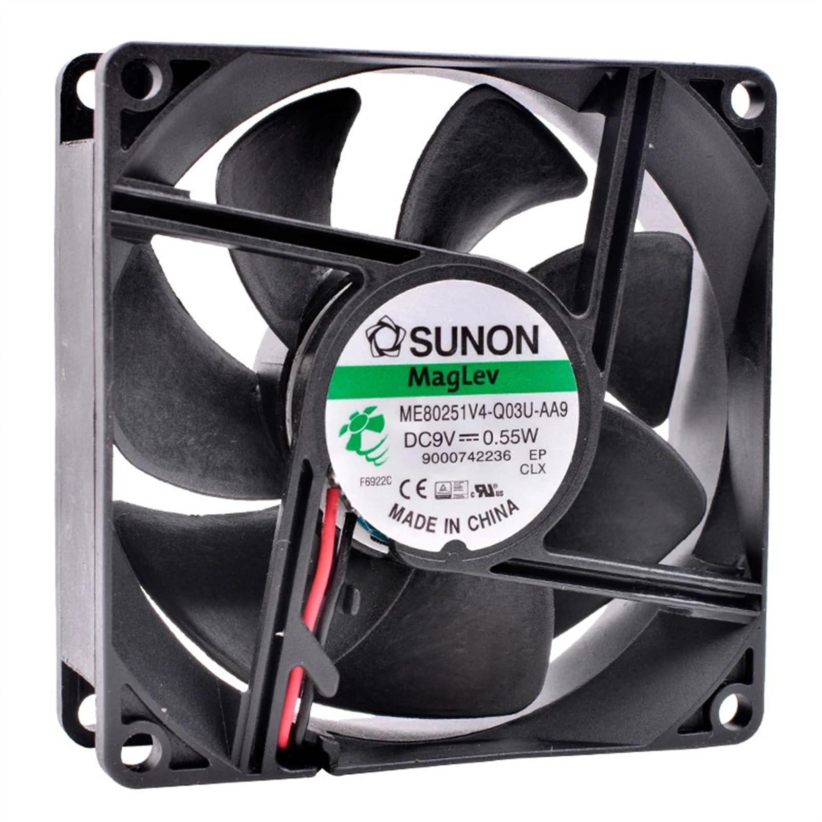 FCARUMIQP ME80251V4-Q03U-AA9 8cm 8025 DC9V 0.55W 80x80x25mm Magnetic Suspension Bearing Cooling Fan