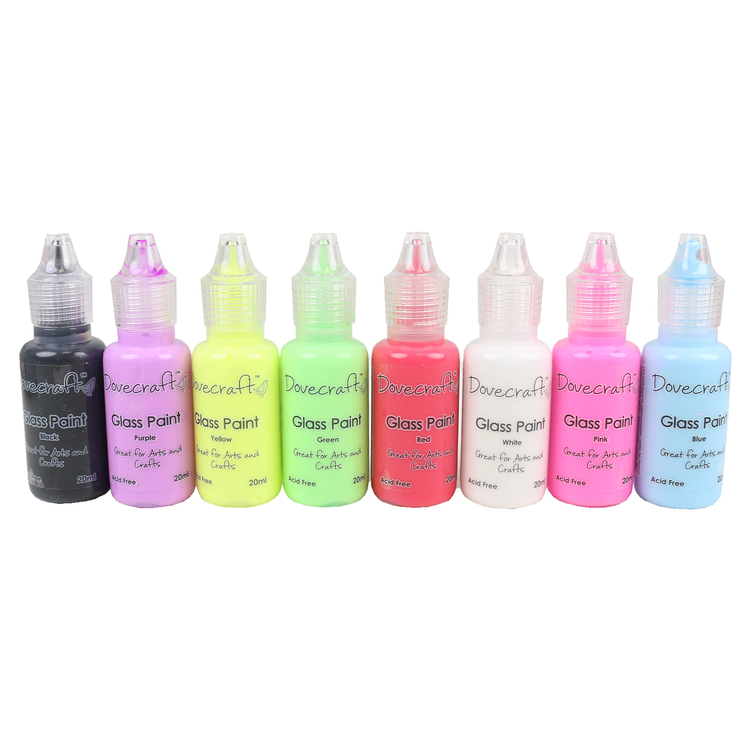 Glitter Glues, Metallic Pearl Effect, 3D Enamel Pastels Brights Neon Puffy Glass Paint - 8 Bottles Per Individual Pack - Cardmaking Arts Crafts - Simply Sew Crafty™ (Glass Paint)
