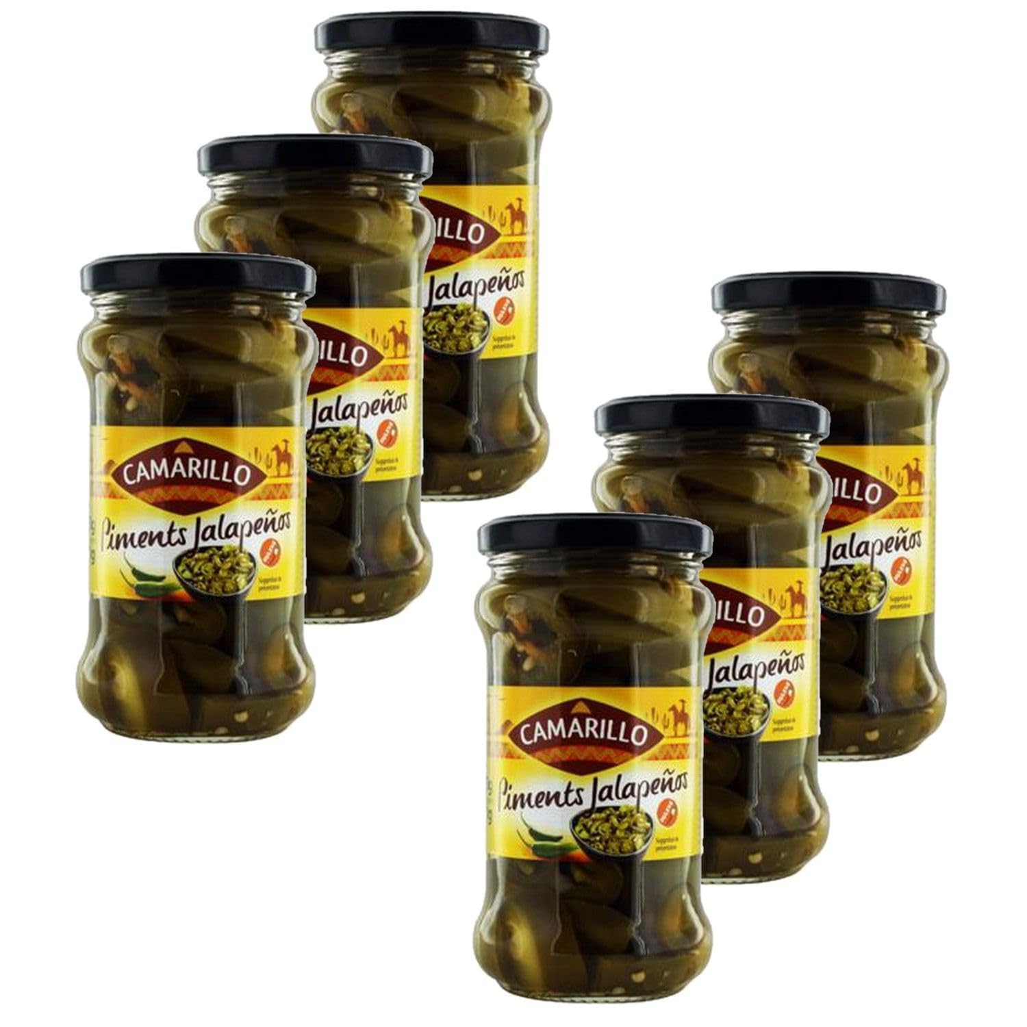 Lot de 6 Piments Jalapeños en Rondelles 280g – Camarillo – Format Familial – Piments Tex-Mex pour Nachos, Fajitas, Burgers (6x280g)