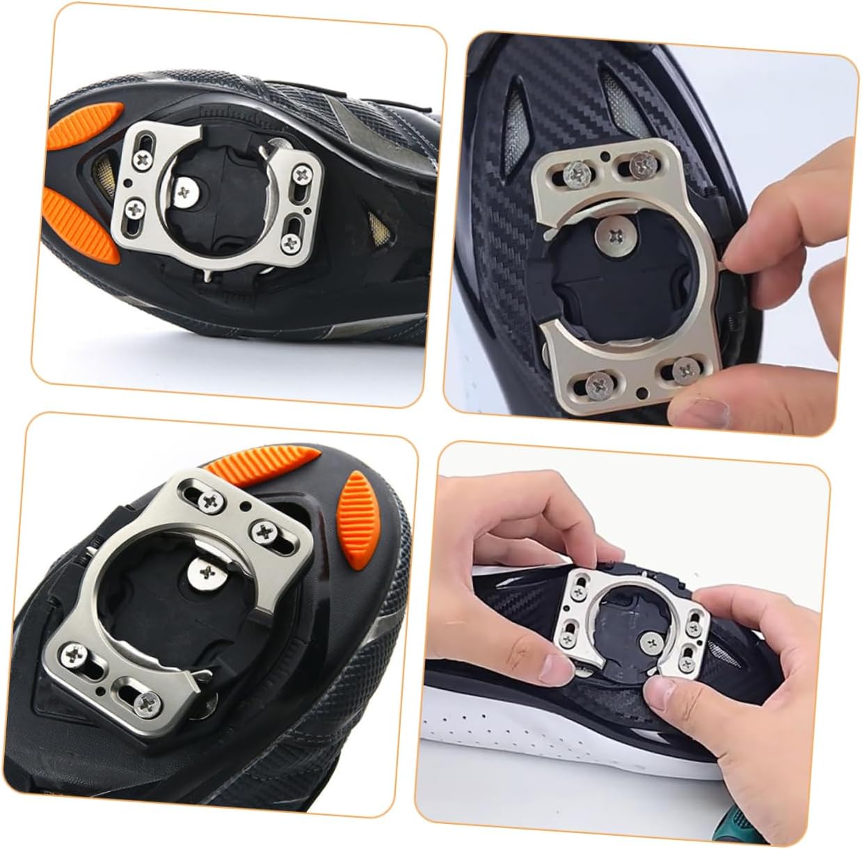 Abaodam 2pcs Road Bike Shoe Cleats Cycling Pedal Covers for Enhanced Power Transfer Compatible Road and Mountain Biking Wear-Resistant Cleat Adapter Accessories
