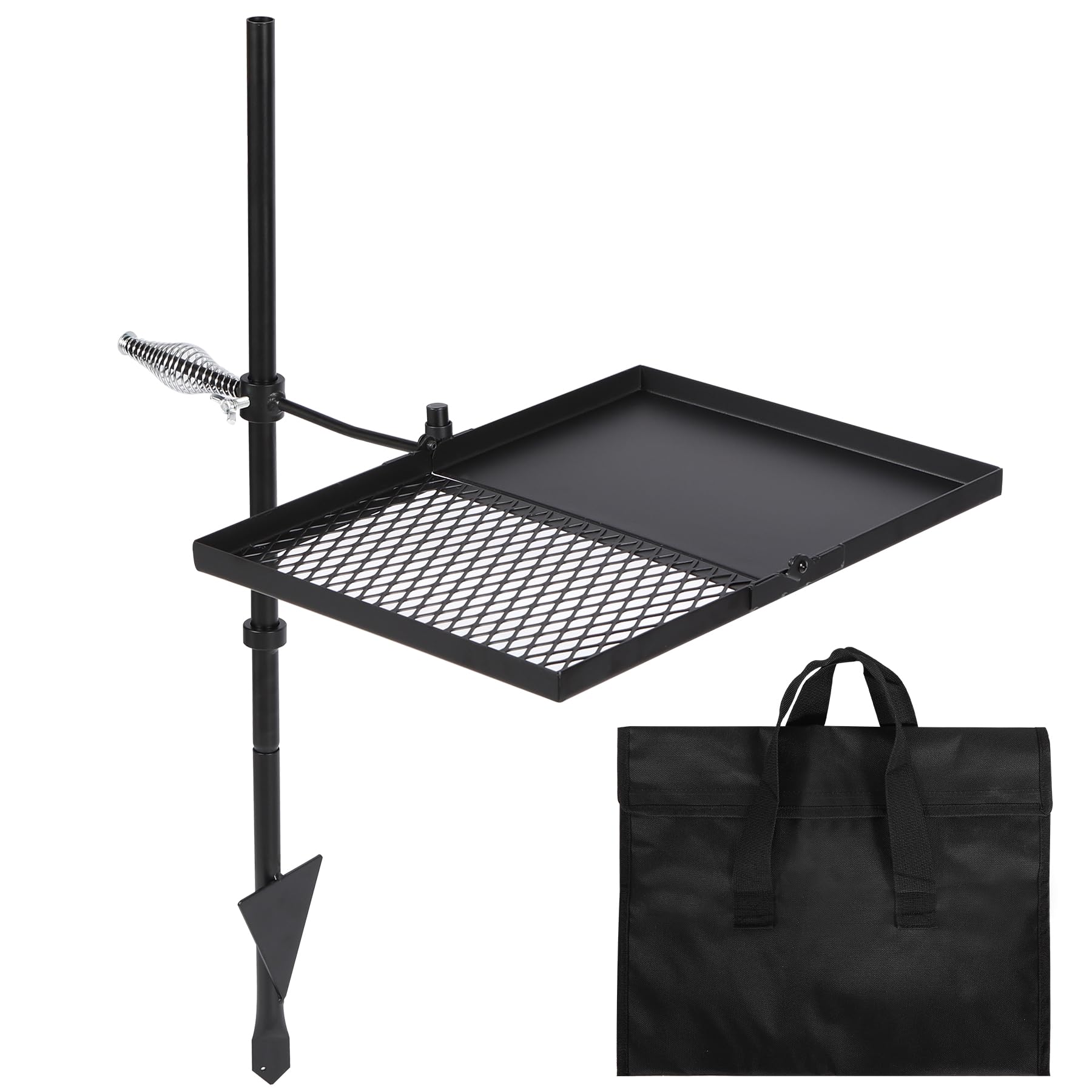 Barbecue pliable pivotant REDCAMP pour stabiliser vos cuissons de camping au-dessus du foyer