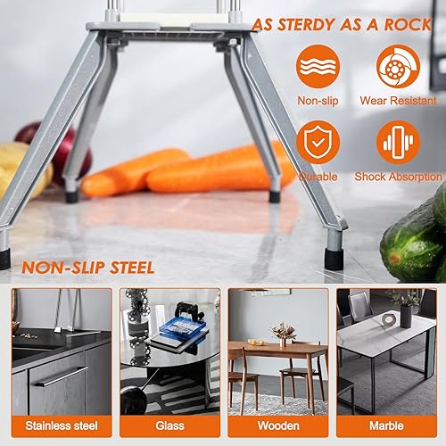 Miniatura 6 de SIXRARI Cortador eléctrico para papas francesas, cortador vertical de acero inoxidable, cortador de patatas profesional comercial y doméstico con