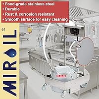 Vista 7 de MirOil Máquina de filtro de aceite 55HD con carrito de descartar y bomba manual, sistema de filtración para freidora para cocina, servicio