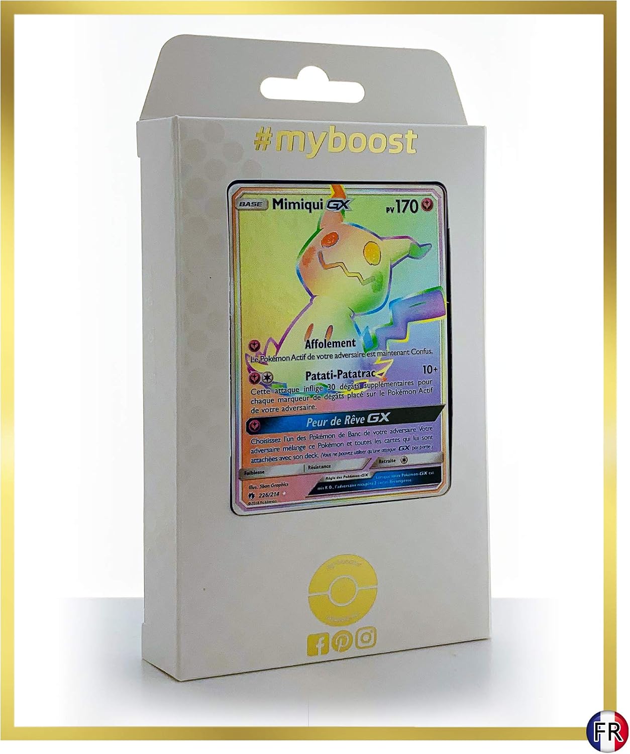 Mimiqui Gx Mimikyu Gx 226 214 Shiny Rainbow Myboost X Soleil Lune 8 Tonnerre Perdu Box Of 10 Pokemon French Cards Amazon Co Uk Toys Games