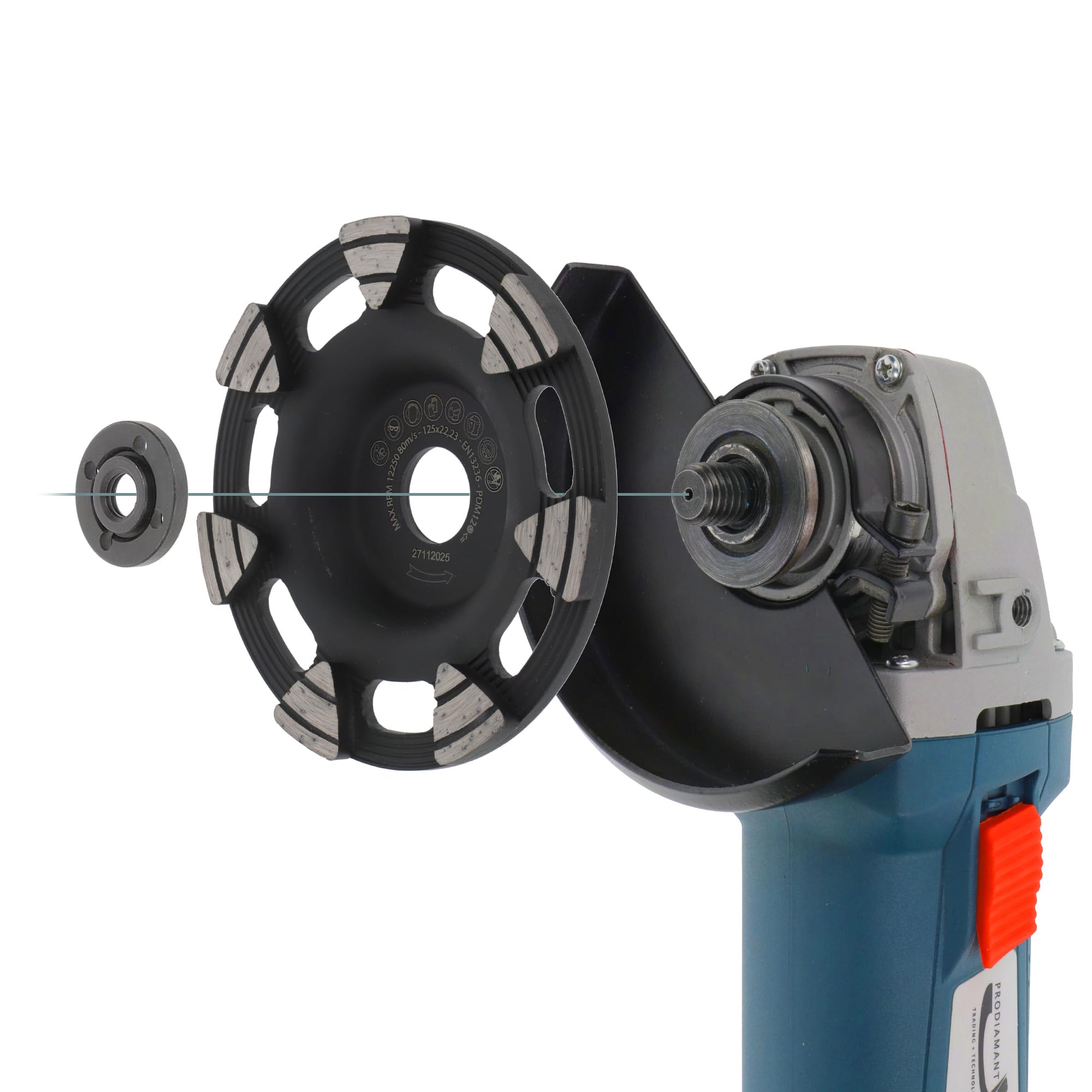 PRODIAMANT Disco de lijado de diamante PX SuperProfi 125 mm – K16/20 extra grueso – Encuadernación media – Disco industrial para hormigón, pavimento y decapado – para lijadoras a partir de 1000 W