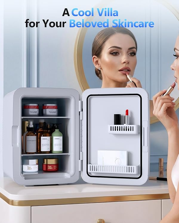 Antarctic Star Compact Mini Fridge, Portable Small Refrigerator with AC/DC Power, 10 Liter/ 2.6 Gal Small Cosmetics Cooler for Beverage, Food, Skincare, Bedroom, Office and Car, White by Antarctic Star - Image 5