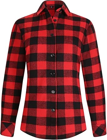Flannel Shirts Long Sleeve Plaid Casual 