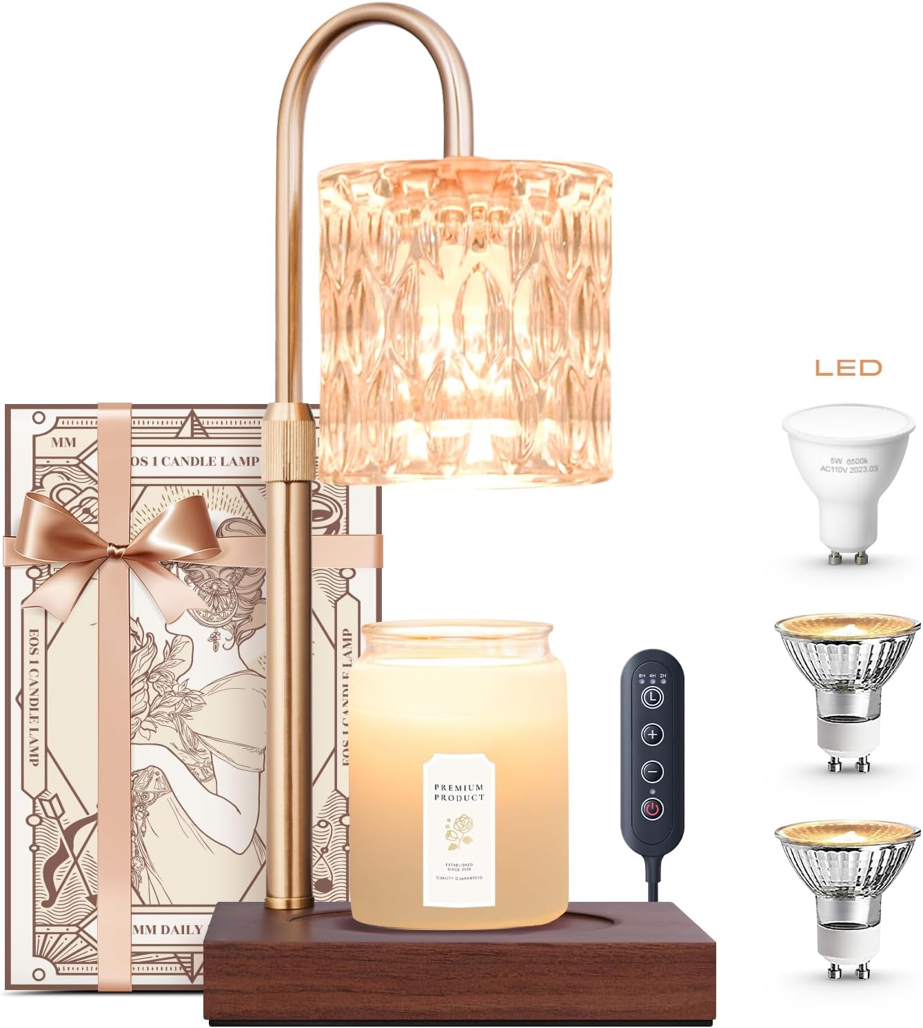 Mama Daily Candle Warmer&LED Table Lamps Set, Hight/Heat