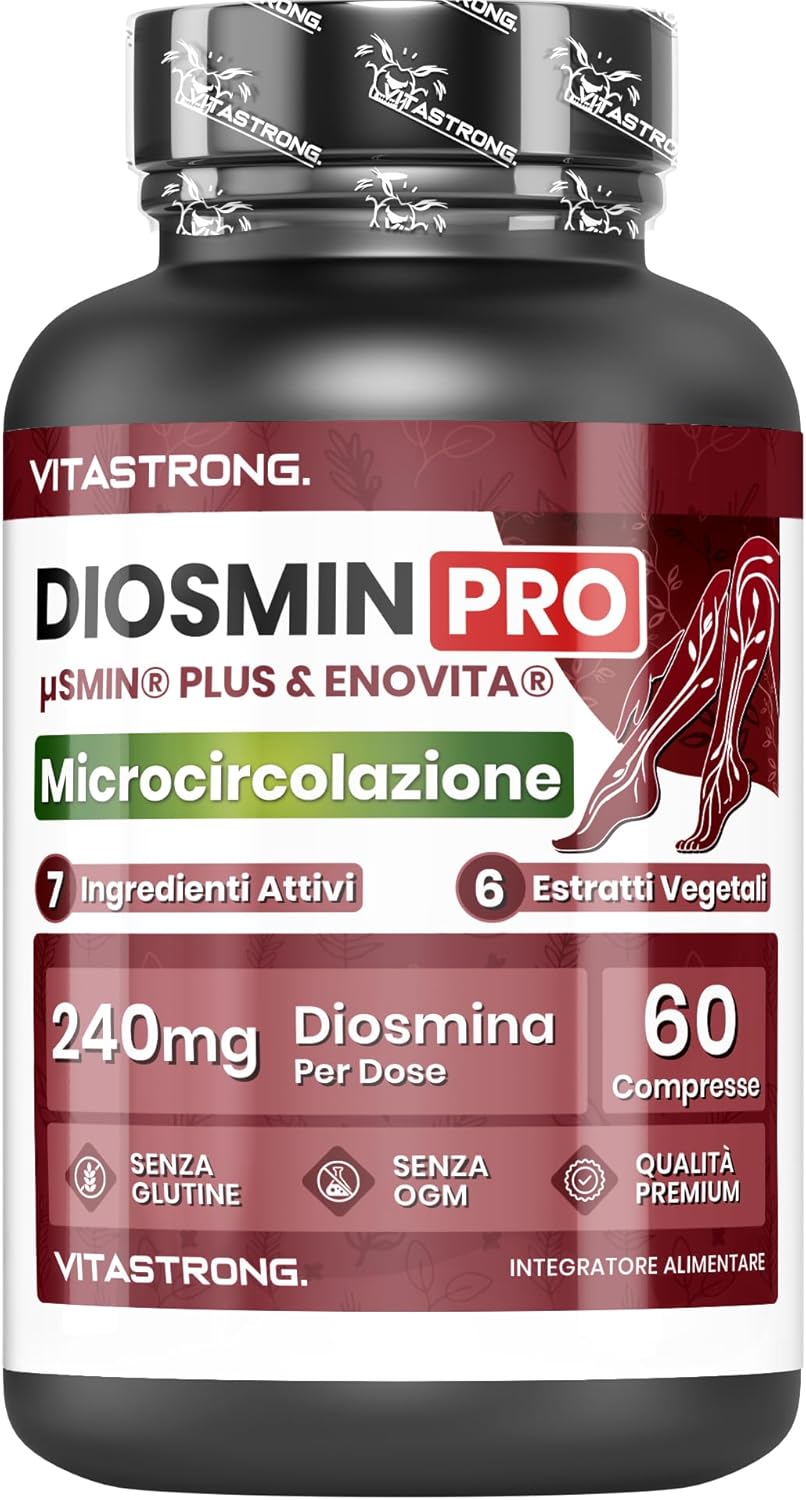 Diosmin PRO Veganistische Vitastrong, Diosmine Complex en Gemicroniseerd Flavonoiden, ENOVITA (Rode Circulatiewijnstok) Centella Asiatica, India, Slagerskap, Lespedeza, Zwarte Peper, 60 Tabletten Diosmin PRO Veganistische Vitastrong, Diosmine Complex en Gemicroniseerd Flavonoiden, ENOVITA (Rode Circulatiewijnstok) Centella Asiatica, India, Slagerskap, Lespedeza, Zwarte Peper, 60 Tabletten