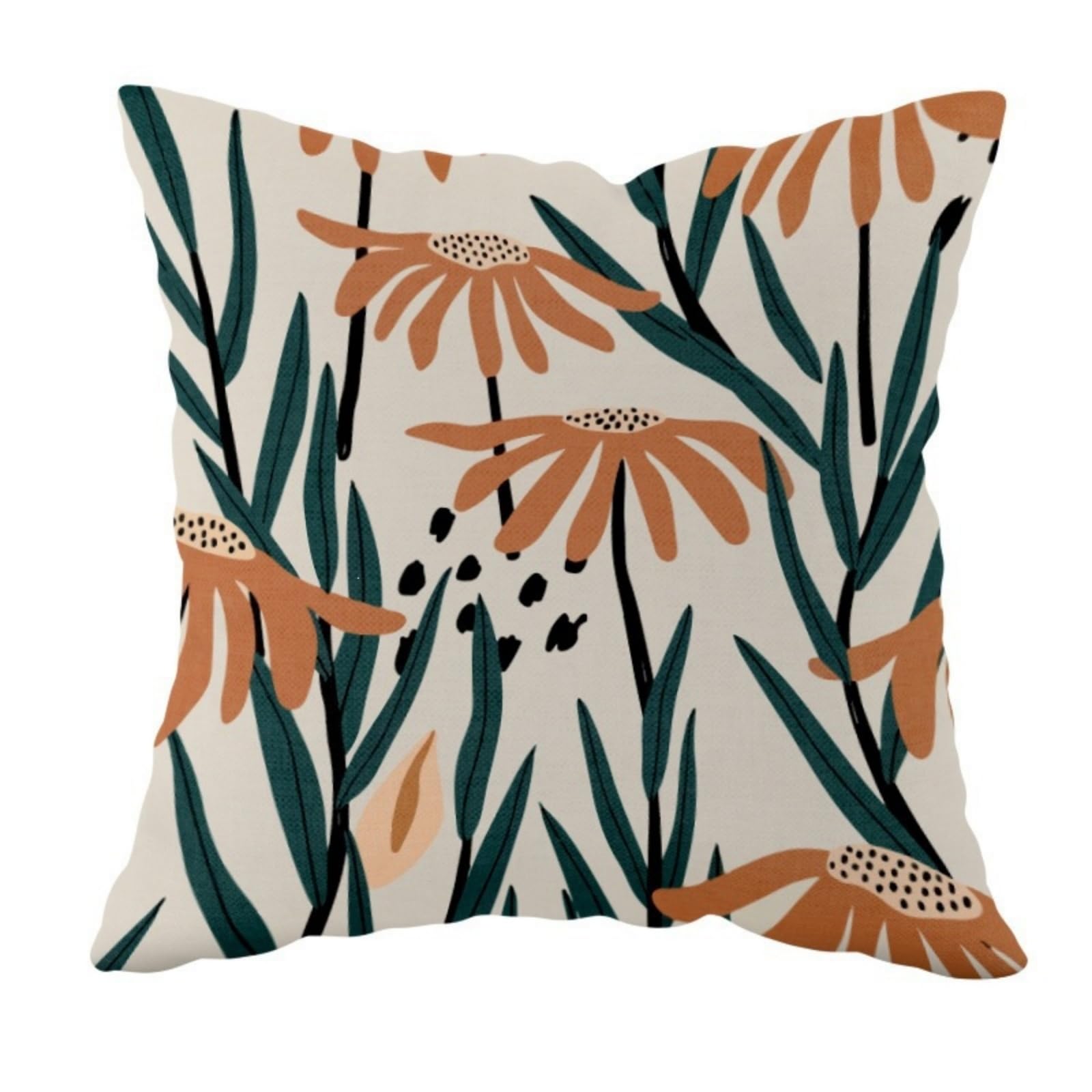 wxlmom Cushion Covers 40cm x 40cm Green Leaves Pillowcase Invisible Zipper