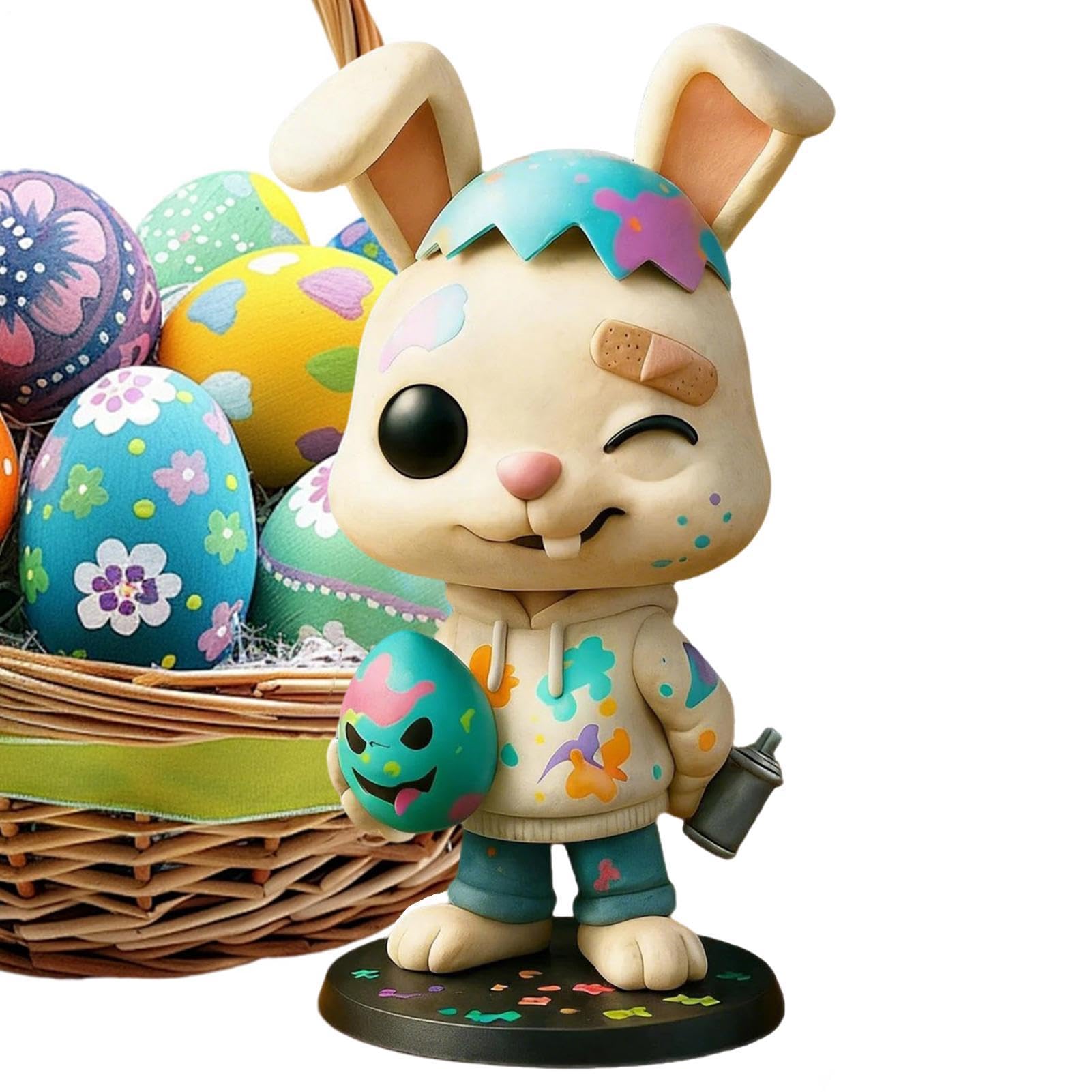 Figurines de lapin de Pâques en statuettes décoratives pour bibliothèque et salon