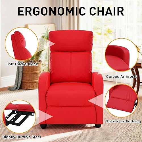 Miniatura 4 de Silla reclinable de masaje para sala de estar, sofá individual, silla de lectura ajustable, moderna y ergonómica reclinable, silla de club, asiento