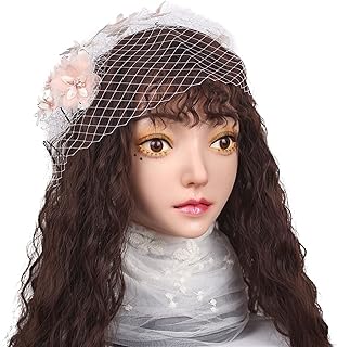 シリコンマスク 女装仮面 シリコン仮面 女装マスク 女装コスプレ 美女に変身 伸縮性に優れ 変装 撮影会 男の娘 コスプレ 自然な肌色 仮装パーティー 女装会（人工目無し）