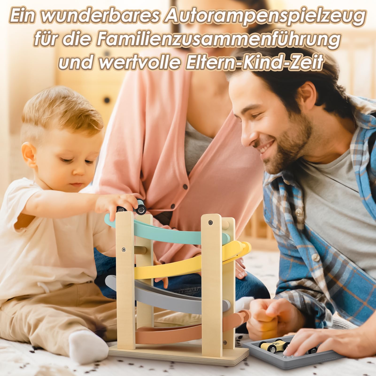 Vanplay Montessori Spielzeug ab 1 Jahr Auto Spielzeug Kugelbahn Holz ab 1 2 Jahr Holzspielzeug Geschenk 1 2 Jahre Junge Mädchen