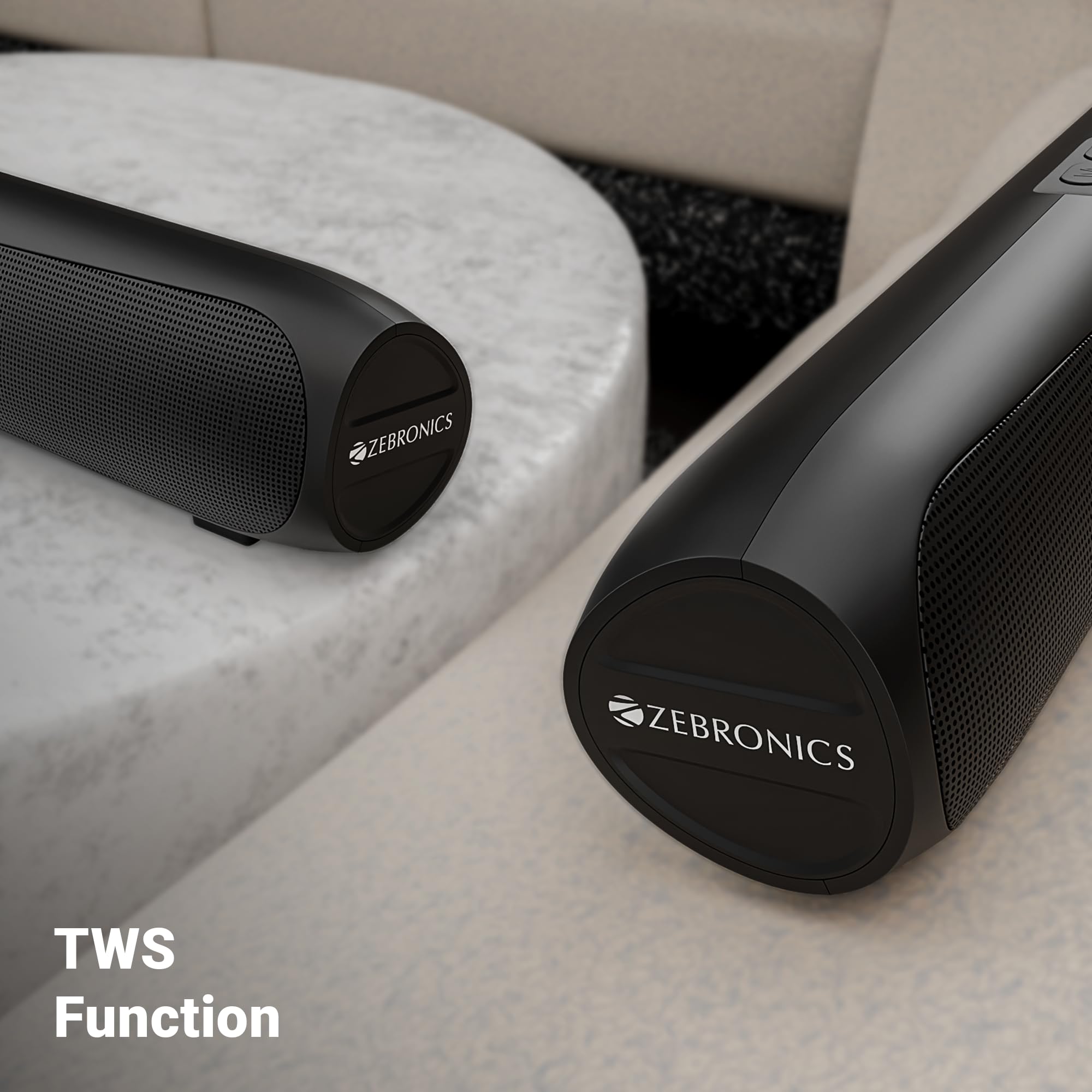 Zebronics Compact Soundbar, 18 Watts, Upto 6 Hours Playback, Dual 52mm Drivers, Dual Passive Radiators, TWS, Type-C Charging, USB, AUX, LED Indicator (Vita Bar 202) — Amazon image 7