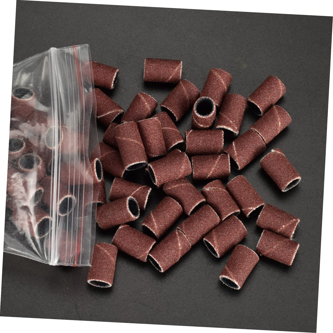 Outanaya 100pcs Nail Art Sanding Bands Grit Drill Bits for Nail Polish Removal Grinding Polisher for Manicure and Pedicure Use