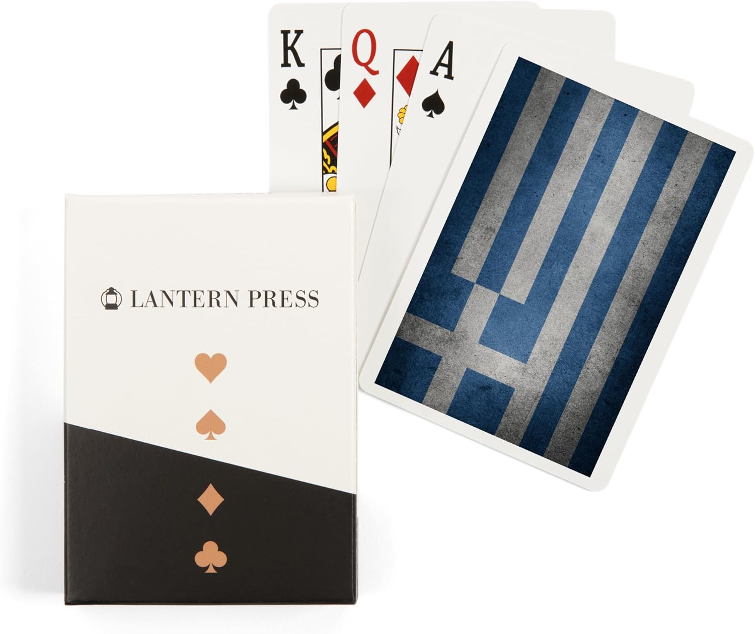 Lantern Press Greece, Flag, Grunge, Photography, 52 Playing Cards for Adults, Poker Size Card Deck