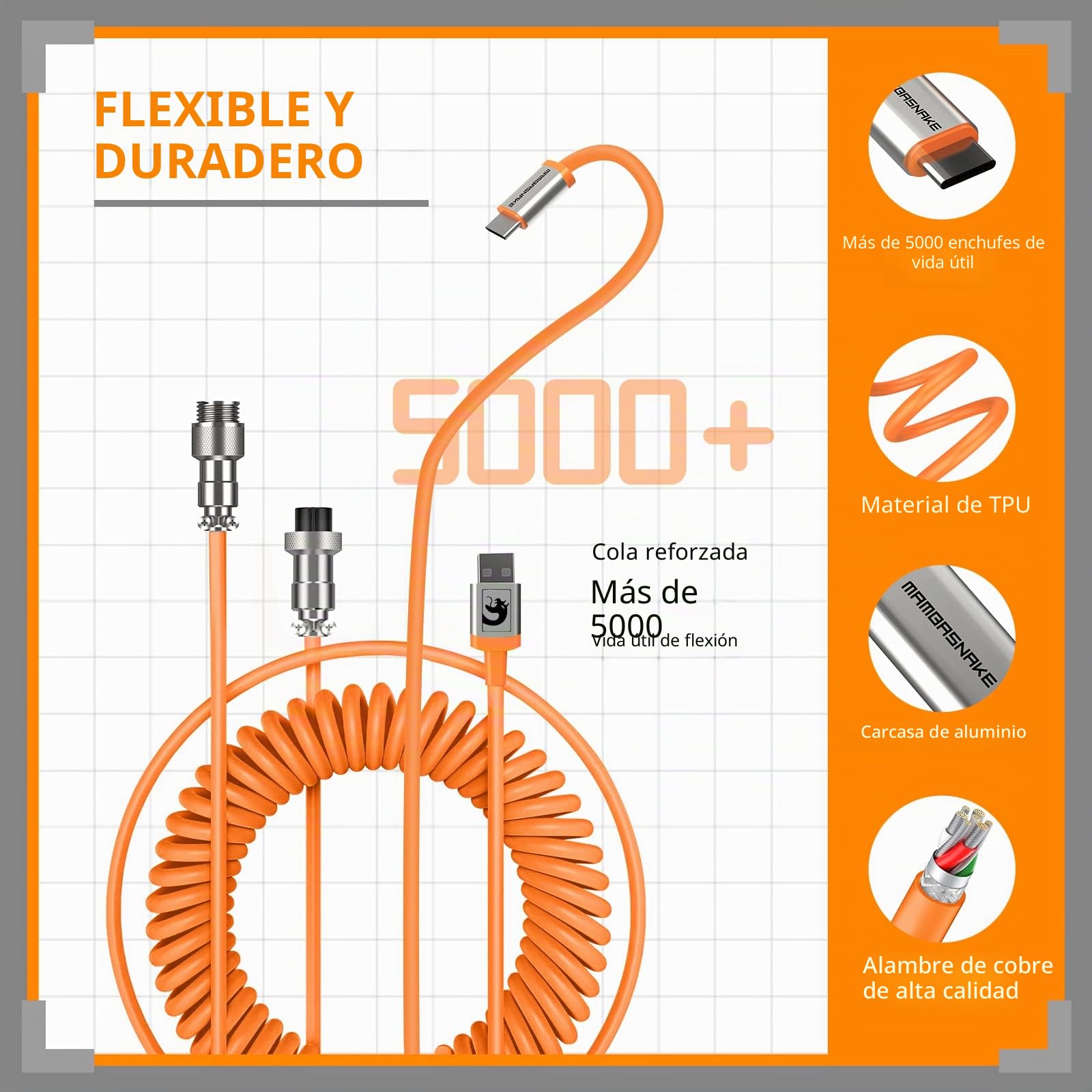 ZIYOU LANG K3 Pro Teclado mecánico para Juegos Teclado con Cable con iluminación Negra RGB Interruptor Rojo 100 Teclas, Cable USB en Espiral Tipo C a USB-A Conector de aviación de Metal Desmontable