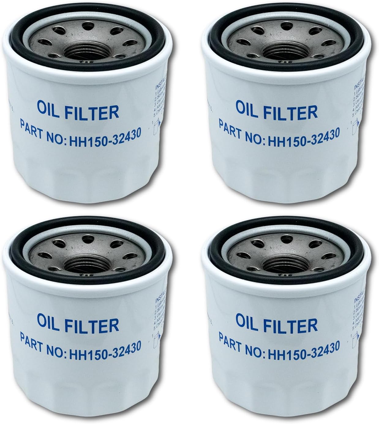 4pcs Oil Filter HH150-32430 15400-PFB-014 Compatible with Kubota L M KH KX RTV Models L2800 L2850 L2900 L2950 L3000 L3010 L3130 L4240 M4900 M5700 M5140 MX4700 KX121-2 KX151 RTV1100