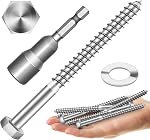 Mywish 1/4 Hex Head Lag Screws Assortment Kit, 109Pcs Heavy Duty Lag Bolts with Washers, 304 Stainless Steel Bolts 18-8 5-Size Wood Screws for Outdoor, Bright Finish 1/4 Bolt